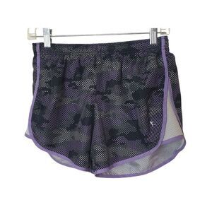 Danskin Now Womens XS Running Shorts Purple/Black Camo Athletic Lining Sporty